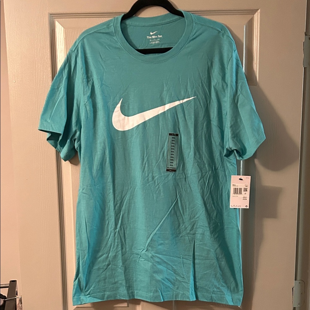 Nike Teal Short-Sleeve T-Shirt with White Swoosh